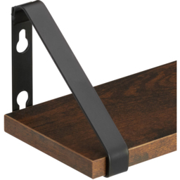 tectake Dark Wood Wall Shelf Set of 3 - Size: 12 x 12 x 40cm - Brown - Wilko - thumbnail 6