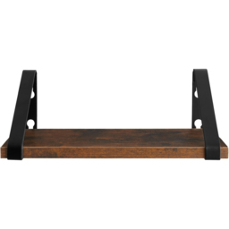 tectake Dark Wood Wall Shelf Set of 3 - Size: 12 x 12 x 40cm - Brown - Wilko - thumbnail 5