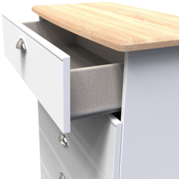 Crowndale Victoria 5 Drawer White Ash and Oak Chest of Drawers - Wilko - thumbnail 7