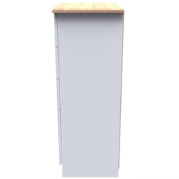 Crowndale Victoria 5 Drawer White Ash and Oak Chest of Drawers - Wilko - thumbnail 4