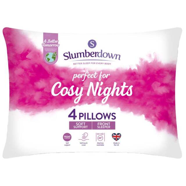 Slumberdown Cosy Hugs Pillow 4 Pack - White - Wilko - image 1