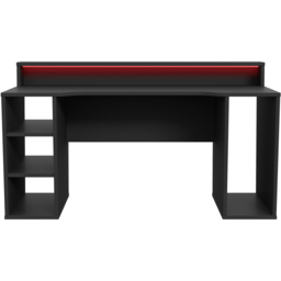 Florence Tezaur 3 Shelf Black LED Gaming Desk - Furniture To Go - Wilko - thumbnail 4