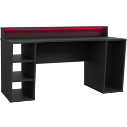Florence Tezaur 3 Shelf Black LED Gaming Desk - Furniture To Go - Wilko - thumbnail 3
