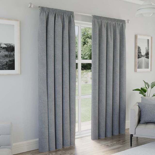 Enhanced Living Dallas Grey Thermal Blackout Pencil Pleat Curtains 168 x 229cm - Wilko - image 1