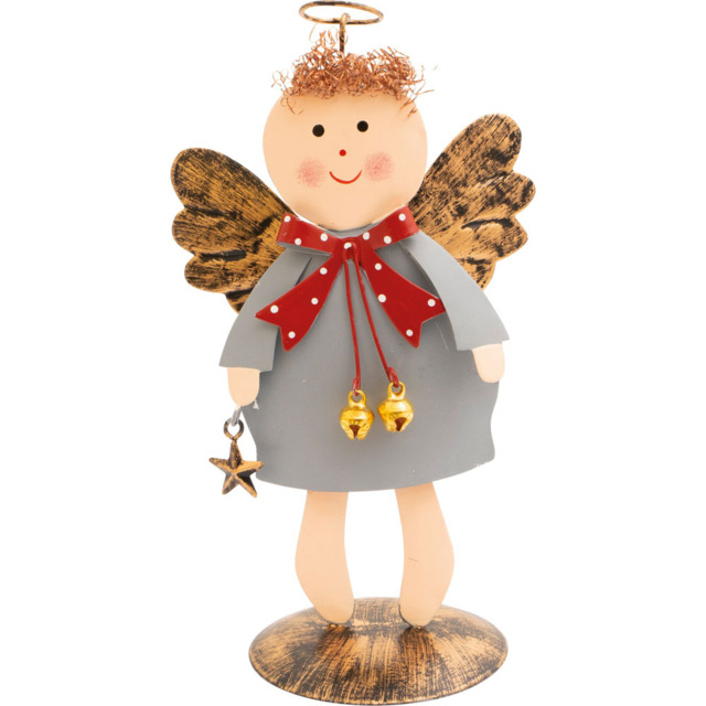St Helens Grey Metal Angel Ornament 17cm - Size: 7 x 10 x 17cm - Wilko - image 1