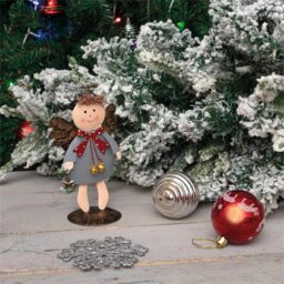 St Helens Grey Metal Angel Ornament 17cm - Size: 7 x 10 x 17cm - Wilko - thumbnail 4
