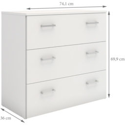 Florence Space 3 Drawer White Chest of Drawers - Furniture To Go - Wilko - thumbnail 7