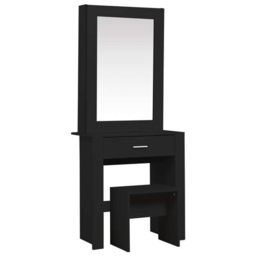 Evelyn Single Drawer Black Dressing Table Set with Sliding Mirror - Size: 39 x 73 x 170cm - Birlea - Wilko - thumbnail 3
