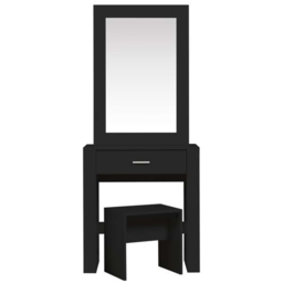 Evelyn Single Drawer Black Dressing Table Set with Sliding Mirror - Size: 39 x 73 x 170cm - Birlea - Wilko - thumbnail 5