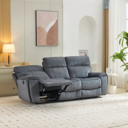 Cancun Reclining Sofa - Grey/3 - Size: 3 Seater - Wilko - thumbnail 3