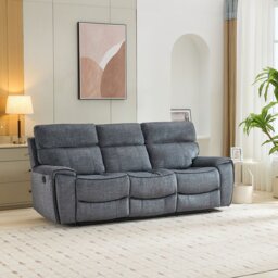 Cancun Reclining Sofa - Grey/3 - Size: 3 Seater - Wilko