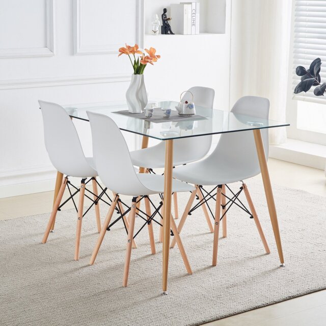 Aspen Dining Set White - Size: 4 Seater - Wilko - image 1