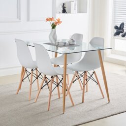 Aspen Dining Set White - Size: 4 Seater - Wilko - thumbnail 1
