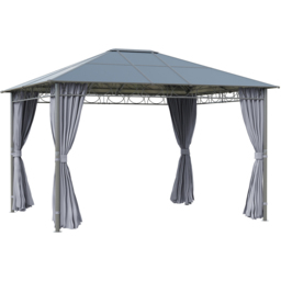 Outsunny 3.6 x 3m Grey Hardtop Gazebo with Curtains - Size: 3 x 4m - Wilko - thumbnail 3