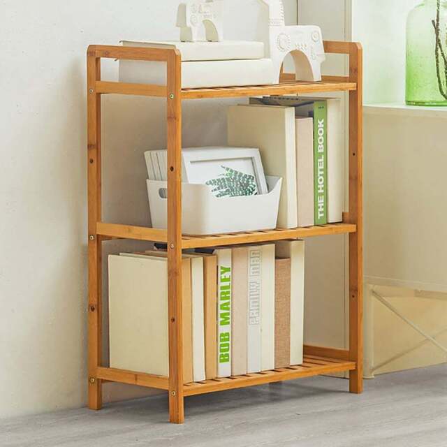 Living and Home 3 Shelf Natural Medium Bookshelf - Brown - Wilko - image 1