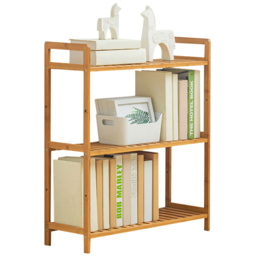 Living and Home 3 Shelf Natural Medium Bookshelf - Brown - Wilko - thumbnail 4