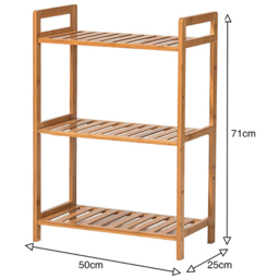 Living and Home 3 Shelf Natural Medium Bookshelf - Brown - Wilko - thumbnail 6