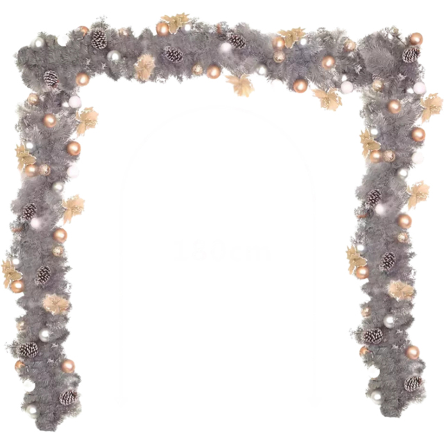 Marco Paul Decorated Silver Garland - Size: 15 x 180 x 15cm - Green - Wilko - image 1