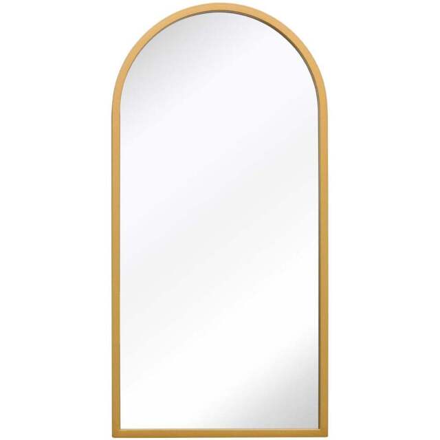 The Arcus Gold Arched Metal Wall Mirror 80 x 40cm - MirrorOutlet - Wilko - image 1