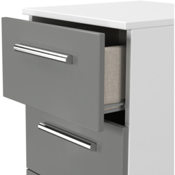 Crowndale Contrast 5 Drawer Dusk Grey and White Tall Bedside Cabinet Ready Assembled - Dusk Grey & White - Wilko - thumbnail 6