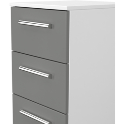 Crowndale Contrast 5 Drawer Dusk Grey and White Tall Bedside Cabinet Ready Assembled - Dusk Grey & White - Wilko - thumbnail 5