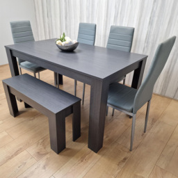 Kosy Koala 6 Seater Metal Arrow Design Dining Bench Set Grey - Portland - Wilko