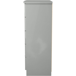 Crowndale Knightsbridge 5 Drawer Grey Gloss and Dusk Grey Chest of Drawers Ready Assembled - Grey Gloss & Dusk Grey - Wilko - thumbnail 5