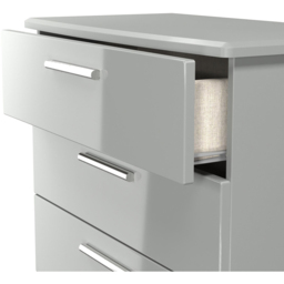 Crowndale Knightsbridge 5 Drawer Grey Gloss and Dusk Grey Chest of Drawers Ready Assembled - Grey Gloss & Dusk Grey - Wilko - thumbnail 7