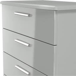 Crowndale Knightsbridge 5 Drawer Grey Gloss and Dusk Grey Chest of Drawers Ready Assembled - Grey Gloss & Dusk Grey - Wilko - thumbnail 6