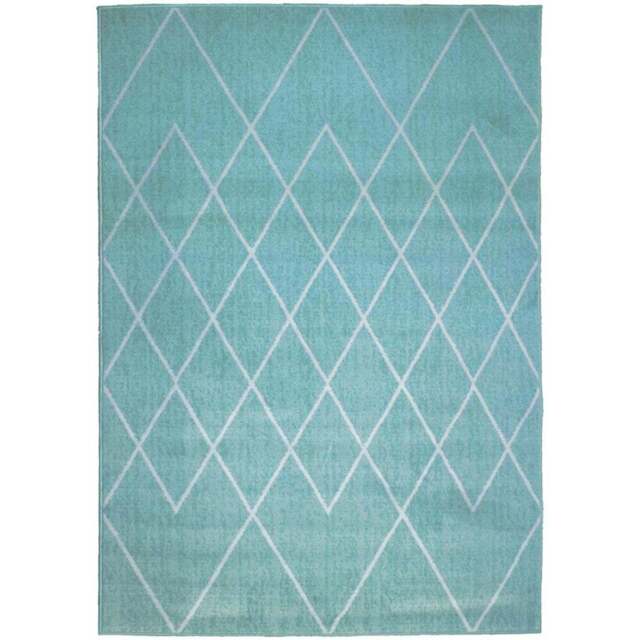 Overlap Diamond Rug Duck Egg 160 x 230cm - Homemaker - Wilko - image 1