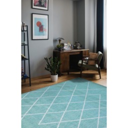 Overlap Diamond Rug Duck Egg 160 x 230cm - Homemaker - Wilko - thumbnail 5