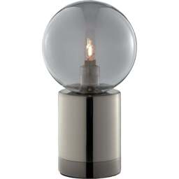 Furniturebox Heidi Industrial Smoked Glass and Silver Table Lamp - Size: 12 x 12 x 22cm - Grey - Wilko - thumbnail 1