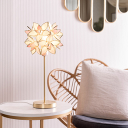 ValueLights Charlie Pink Flower Shade Gold Table Lamp and Bulb - Size: 47 x 21 x 21cm - Wilko - thumbnail 4