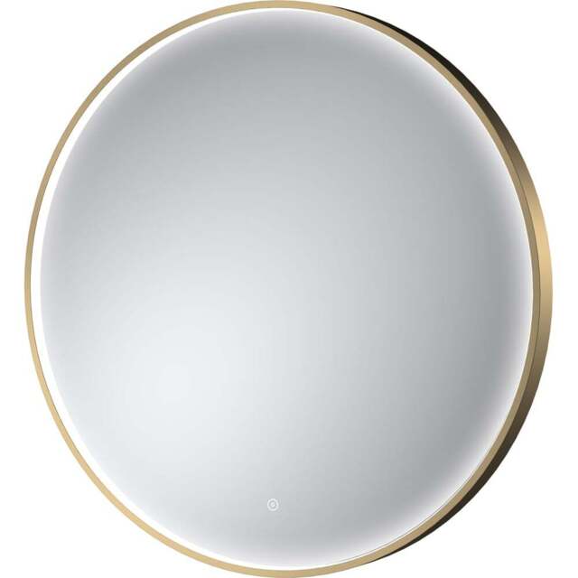 nuie Brushed Brass Framed LED Touch Sensor Mirror 800mm - Size: 800 x 800 x 47mm - Wilko - image 1