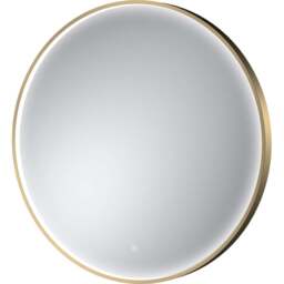 nuie Brushed Brass Framed LED Touch Sensor Mirror 800mm - Size: 800 x 800 x 47mm - Wilko - thumbnail 1