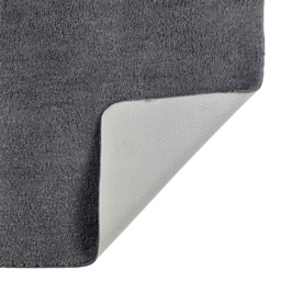 Allure Bath Fashions Charcoal Grey Microfibre Luxury Non-Slip Pedestal Mat 50 x 50cm - Wilko - thumbnail 4