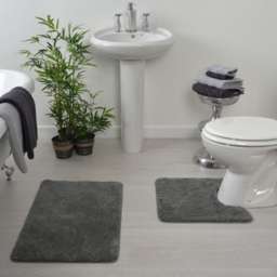 Allure Bath Fashions Charcoal Grey Microfibre Luxury Non-Slip Pedestal Mat 50 x 50cm - Wilko - thumbnail 3