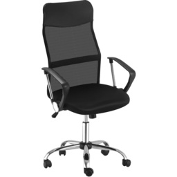 Portland Black Faux Leather and Mesh Swivel Office Chair - Size: 63 x 65 x 119cm - Wilko - thumbnail 3