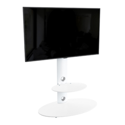 AVF Lugano Satin White Oval Pedestal TV Unit - Size: 48 x 80 x 115.4cm - Wilko - thumbnail 4