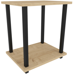 Decorotika Gurnee Black and Oak Side Table - Size: 48 x 45 x 35cm - Multi - Wilko - thumbnail 3