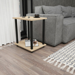 Decorotika Gurnee Black and Oak Side Table - Size: 48 x 45 x 35cm - Multi - Wilko - thumbnail 5