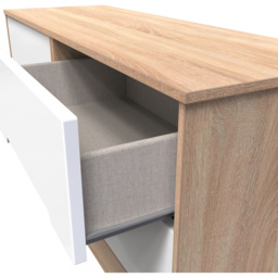 Crowndale Monaco 4 Drawer White Gloss and Bardolino Oak Bed Box Ready Assembled - White Gloss & Bardolino Oak - Wilko - thumbnail 7
