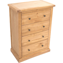 Cabinet Bits Lucca 4 Drawer Antique Wax Brass Knob Chest of Drawers - Brown - Wilko - thumbnail 5