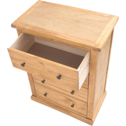 Cabinet Bits Lucca 4 Drawer Antique Wax Brass Knob Chest of Drawers - Brown - Wilko - thumbnail 6