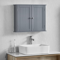 Bath Vida Priano 2 Door Grey Wall Mounted Bathroom Cabinet - Size: 50 x 60 x 15cm - Wilko - thumbnail 4