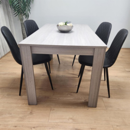 Kosy Koala 4 Seater Leather Wooden Dining Set Black - Multi - Wilko - thumbnail 5