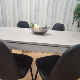 Kosy Koala 4 Seater Leather Wooden Dining Set Black - Multi - Wilko - thumbnail 4
