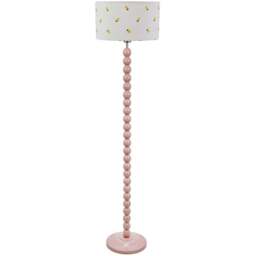 ValueLights Bobbins Lemon Embroidered Drum Shade Painted Rose LED Floor Lamp - Pink - Wilko