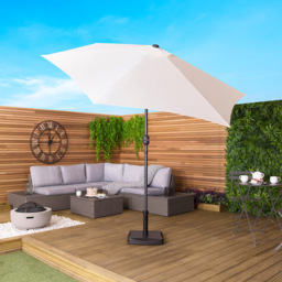 Charles Bentley Cream Metal Crank and Tilt Parasol 2.7m - Wilko - thumbnail 7
