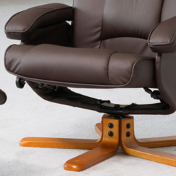Artemis Home Severn Brown Massage and Heat Swivel Recliner Chair with Footstool - Size: Single - Wilko - thumbnail 3